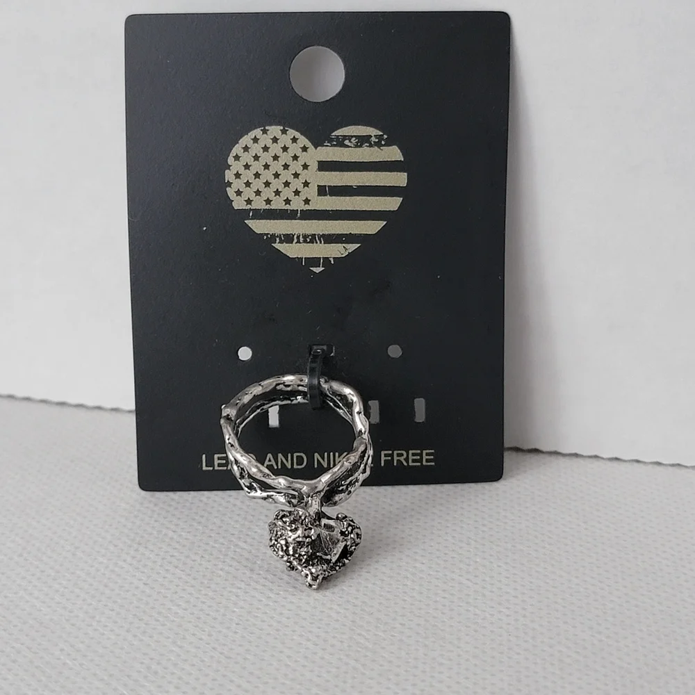 Tree House Statement Ring Silver Tone